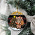 Egypt Christmas Ceramic Ornament with Santa Cat Sleigh Reindeer Christmas Tree and Ancient Hieroglyphic - Wonder Print Shop