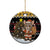 Egypt Christmas Ceramic Ornament with Santa Cat Sleigh Reindeer Christmas Tree and Ancient Hieroglyphic - Wonder Print Shop