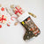 Egypt Christmas Stocking with Santa Cat Sleigh Reindeer Christmas Tree and Ancient Hieroglyphic - Wonder Print Shop