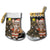 Egypt Christmas Stocking with Santa Cat Sleigh Reindeer Christmas Tree and Ancient Hieroglyphic - Wonder Print Shop
