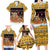 Egypt Christmas Family Matching Long Sleeve Bodycon Dress and Hawaiian Shirt with Santa Cat Sleigh Reindeer Christmas Tree and Ancient Hieroglyphic - Wonder Print Shop