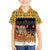 Egypt Christmas Family Matching Off The Shoulder Long Sleeve Dress and Hawaiian Shirt with Santa Cat Sleigh Reindeer Christmas Tree and Ancient Hieroglyphic - Wonder Print Shop