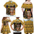 Egypt Christmas Family Matching Off Shoulder Maxi Dress and Hawaiian Shirt with Santa Cat Sleigh Reindeer Christmas Tree and Ancient Hieroglyphic - Wonder Print Shop