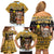 Egypt Christmas Family Matching Off Shoulder Short Dress and Hawaiian Shirt with Santa Cat Sleigh Reindeer Christmas Tree and Ancient Hieroglyphic - Wonder Print Shop