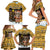 Egypt Christmas Family Matching Short Sleeve Bodycon Dress and Hawaiian Shirt with Santa Cat Sleigh Reindeer Christmas Tree and Ancient Hieroglyphic - Wonder Print Shop