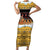 Egypt Christmas Family Matching Short Sleeve Bodycon Dress and Hawaiian Shirt with Santa Cat Sleigh Reindeer Christmas Tree and Ancient Hieroglyphic - Wonder Print Shop