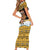 Egypt Christmas Family Matching Short Sleeve Bodycon Dress and Hawaiian Shirt with Santa Cat Sleigh Reindeer Christmas Tree and Ancient Hieroglyphic - Wonder Print Shop