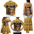 Egypt Christmas Family Matching Tank Maxi Dress and Hawaiian Shirt with Santa Cat Sleigh Reindeer Christmas Tree and Ancient Hieroglyphic - Wonder Print Shop