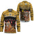 Egypt Christmas Hockey Jersey with Santa Cat Sleigh Reindeer Christmas Tree and Ancient Hieroglyphic - Wonder Print Shop