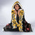Egypt Christmas Hooded Blanket with Santa Cat Sleigh Reindeer Christmas Tree and Ancient Hieroglyphic - Wonder Print Shop