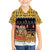 Egypt Christmas Kid Hawaiian Shirt with Santa Cat Sleigh Reindeer Christmas Tree and Ancient Hieroglyphic - Wonder Print Shop
