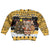 Egypt Christmas Kid Ugly Christmas Sweater with Santa Cat Sleigh Reindeer Christmas Tree and Ancient Hieroglyphic - Wonder Print Shop