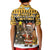 Egypt Christmas Kid Polo Shirt with Santa Cat Sleigh Reindeer Christmas Tree and Ancient Hieroglyphic - Wonder Print Shop