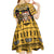 Egypt Christmas Kid Short Sleeve Dress with Santa Cat Sleigh Reindeer Christmas Tree and Ancient Hieroglyphic - Wonder Print Shop