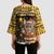 Egypt Christmas Kimono Sleeve Blouse with Santa Cat Sleigh Reindeer Christmas Tree and Ancient Hieroglyphic - Wonder Print Shop