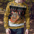 Egypt Christmas Ugly Christmas Sweater with Santa Cat Sleigh Reindeer Christmas Tree and Ancient Hieroglyphic - Wonder Print Shop