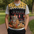 Egypt Christmas Knitted V-Neck Vest with Santa Cat Sleigh Reindeer Christmas Tree and Ancient Hieroglyphic - Wonder Print Shop