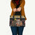 Egypt Christmas Leather Bag with Santa Cat Sleigh Reindeer Christmas Tree and Ancient Hieroglyphic - Wonder Print Shop