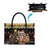 Egypt Christmas Leather Bag with Santa Cat Sleigh Reindeer Christmas Tree and Ancient Hieroglyphic - Wonder Print Shop