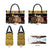 Egypt Christmas Leather Bag with Santa Cat Sleigh Reindeer Christmas Tree and Ancient Hieroglyphic - Wonder Print Shop