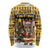 Egypt Christmas Long Sleeve Shirt with Santa Cat Sleigh Reindeer Christmas Tree and Ancient Hieroglyphic - Wonder Print Shop