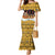Egypt Christmas Mermaid Dress with Santa Cat Sleigh Reindeer Christmas Tree and Ancient Hieroglyphic - Wonder Print Shop