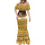 Egypt Christmas Mermaid Dress with Santa Cat Sleigh Reindeer Christmas Tree and Ancient Hieroglyphic - Wonder Print Shop