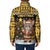 Egypt Christmas Padded Jacket with Santa Cat Sleigh Reindeer Christmas Tree and Ancient Hieroglyphic - Wonder Print Shop