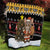 Egypt Christmas Quilt with Santa Cat Sleigh Reindeer Christmas Tree and Ancient Hieroglyphic - Wonder Print Shop