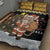 Egypt Christmas Quilt Bed Set with Santa Cat Sleigh Reindeer Christmas Tree and Ancient Hieroglyphic - Wonder Print Shop