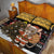 Egypt Christmas Quilt Bed Set with Santa Cat Sleigh Reindeer Christmas Tree and Ancient Hieroglyphic - Wonder Print Shop