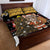 Egypt Christmas Quilt Bed Set with Santa Cat Sleigh Reindeer Christmas Tree and Ancient Hieroglyphic - Wonder Print Shop