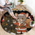 Egypt Christmas Round Carpet with Santa Cat Sleigh Reindeer Christmas Tree and Ancient Hieroglyphic - Wonder Print Shop
