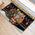 Egypt Christmas Rubber Doormat with Santa Cat Sleigh Reindeer Christmas Tree and Ancient Hieroglyphic - Wonder Print Shop