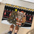 Egypt Christmas Rubber Doormat with Santa Cat Sleigh Reindeer Christmas Tree and Ancient Hieroglyphic - Wonder Print Shop