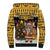 Egypt Christmas Sherpa Hoodie with Santa Cat Sleigh Reindeer Christmas Tree and Ancient Hieroglyphic - Wonder Print Shop