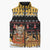 Egypt Christmas Sleeveless Puffer Jacket with Santa Cat Sleigh Reindeer Christmas Tree and Ancient Hieroglyphic - Wonder Print Shop