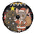 Egypt Christmas Spare Tire Cover with Santa Cat Sleigh Reindeer Christmas Tree and Ancient Hieroglyphic - Wonder Print Shop