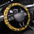 Egypt Christmas Steering Wheel Cover with Santa Cat Sleigh Reindeer Christmas Tree and Ancient Hieroglyphic - Wonder Print Shop