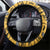 Egypt Christmas Steering Wheel Cover with Santa Cat Sleigh Reindeer Christmas Tree and Ancient Hieroglyphic - Wonder Print Shop