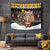 Egypt Christmas Tapestry with Santa Cat Sleigh Reindeer Christmas Tree and Ancient Hieroglyphic - Wonder Print Shop