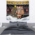 Egypt Christmas Tapestry with Santa Cat Sleigh Reindeer Christmas Tree and Ancient Hieroglyphic - Wonder Print Shop