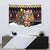 Egypt Christmas Tapestry with Santa Cat Sleigh Reindeer Christmas Tree and Ancient Hieroglyphic - Wonder Print Shop