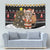 Egypt Christmas Tapestry with Santa Cat Sleigh Reindeer Christmas Tree and Ancient Hieroglyphic - Wonder Print Shop