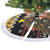 Egypt Christmas Tree Skirt with Santa Cat Sleigh Reindeer Christmas Tree and Ancient Hieroglyphic - Wonder Print Shop