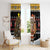 Egypt Christmas Window Curtain with Santa Cat Sleigh Reindeer Christmas Tree and Ancient Hieroglyphic - Wonder Print Shop