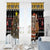 Egypt Christmas Window Curtain with Santa Cat Sleigh Reindeer Christmas Tree and Ancient Hieroglyphic - Wonder Print Shop