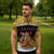 Egypt Christmas Zipper Polo Shirt with Santa Cat Sleigh Reindeer Christmas Tree and Ancient Hieroglyphic - Wonder Print Shop