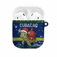 Curacao Christmas AirPods Case with Santa Turtle Ocean Waves Snowflakes and Holiday Gift Design - Wonder Print Shop