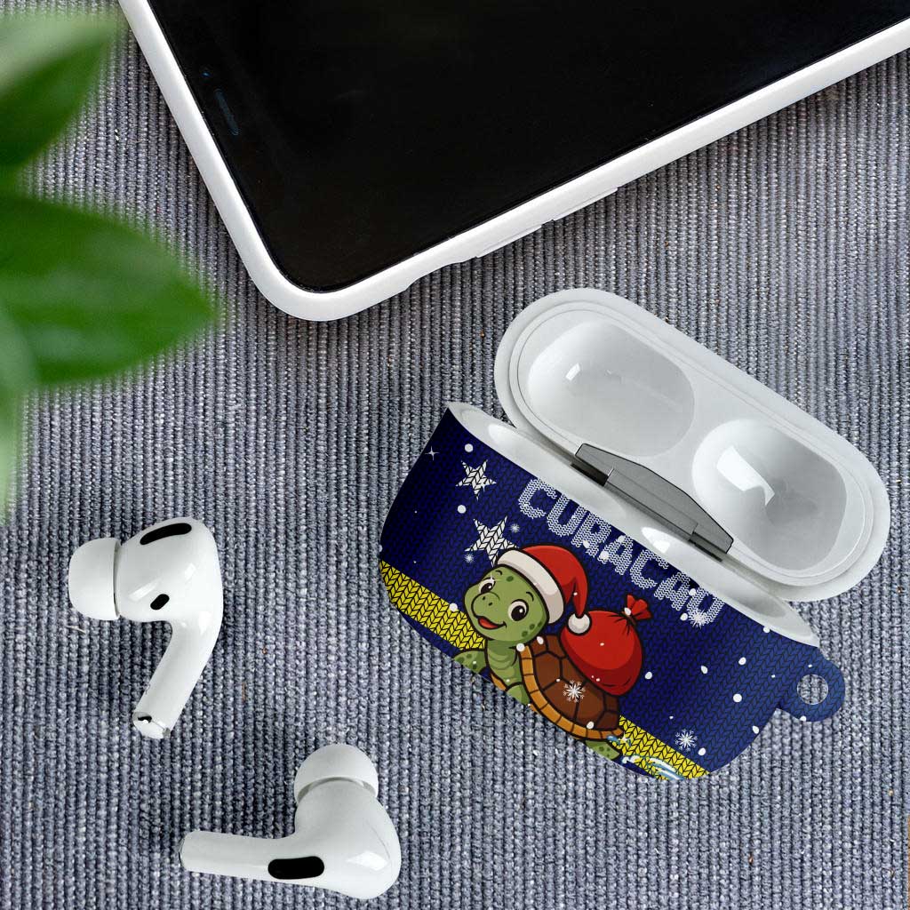 Curacao Christmas AirPods Case with Santa Turtle Ocean Waves Snowflakes and Holiday Gift Design - Wonder Print Shop